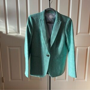J. Crew Green Herringbone Blazer